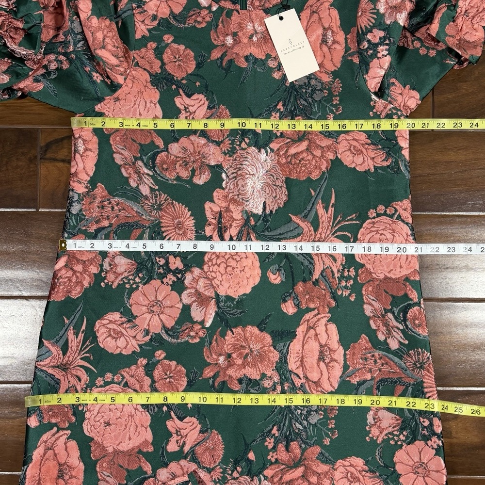 Abbey Glass Women's Size Medium Forest Floral Jacquard Bronwyn Midi Dress $325 - Picture 6 of 13